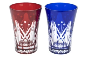 Набор стаканов с узором Тама Ярай Tajima Glass 240 мл, 2 шт, стекло, в деревянной коробке