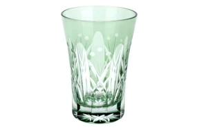 Стакан с узором Тама Ярай Tajima Glass 240 мл, стекло, зеленый, в белой шкатулке