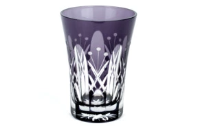 Стакан с узором Тама Ярай Tajima Glass 240 мл, стекло, фиолетовый, в белой шкатулке