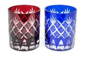 Набор стаканов Tajima Glass Ярай Кику по 280 мл, 2 шт, стекло, в деревянной коробке