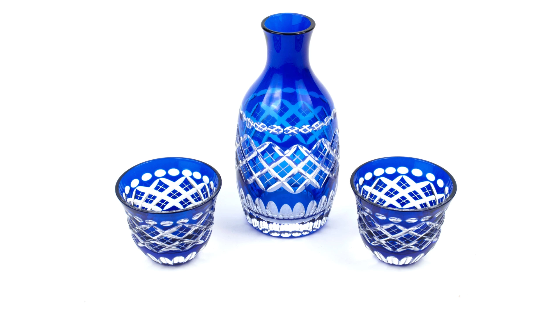 Набор для саке Tajima Glass Тама Ярай 3 шт, стекло, в деревянной коробке