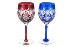 Набор фужеров с восьмиугольным плетением Tajima Glass 210 мл, 2 шт, стекло, в деревянной коробке