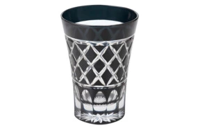 Стакан с узором Ярай Tajima Glass 220 мл, стекло, черный, в деревянной коробке