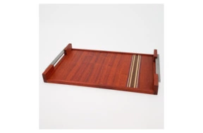 Поднос декоративный PlatanoВенеция 50х31х4,5 см, термоясень, терракот