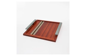 Поднос декоративный Platano Венеция 28х28х5 см, термоясень, терракот