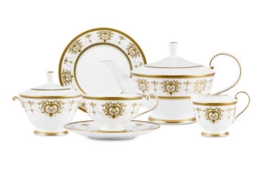 Сервиз чайный Narumi Золотая тиара на 6 персон 21 предмет, фарфор костяной