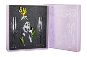 Набор подарочный Decor de table из фужеров для шампанского с украшением Балерина и цветами, п/к