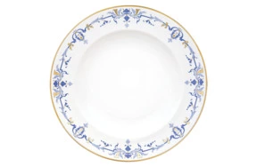 Блюдо глубокое круглое Haviland Марта 31,5 см, синий, золотой декор