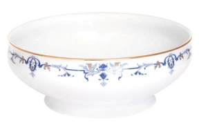 Салатник большой Haviland Марта 27,5 см, синий, золотой декор