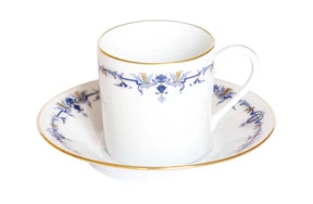 Чашка кофейная с блюдцем Haviland Марта 75 мл, синий, золотой декор