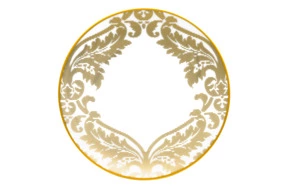 Салатник Haviland Дамасский узор 22,5 см, белый, фарфор, золотой декор