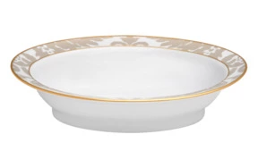 Блюдо Haviland Дамасский узор 23,5 см, белое, фарфор, золотой декор