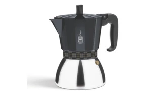 Кофеварка гейзерная на 6 чашек BRA Deluxe Induction, алюминий, черная, для индукции